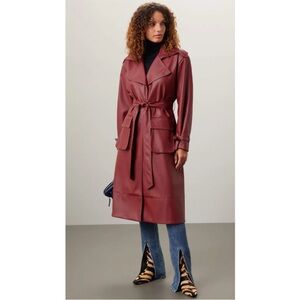 ASHLEY PARK x RTR Long Faux Leather Jacket, Size: L